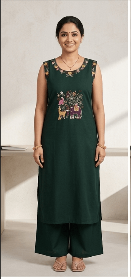 Bottole Green Solid Coord Set